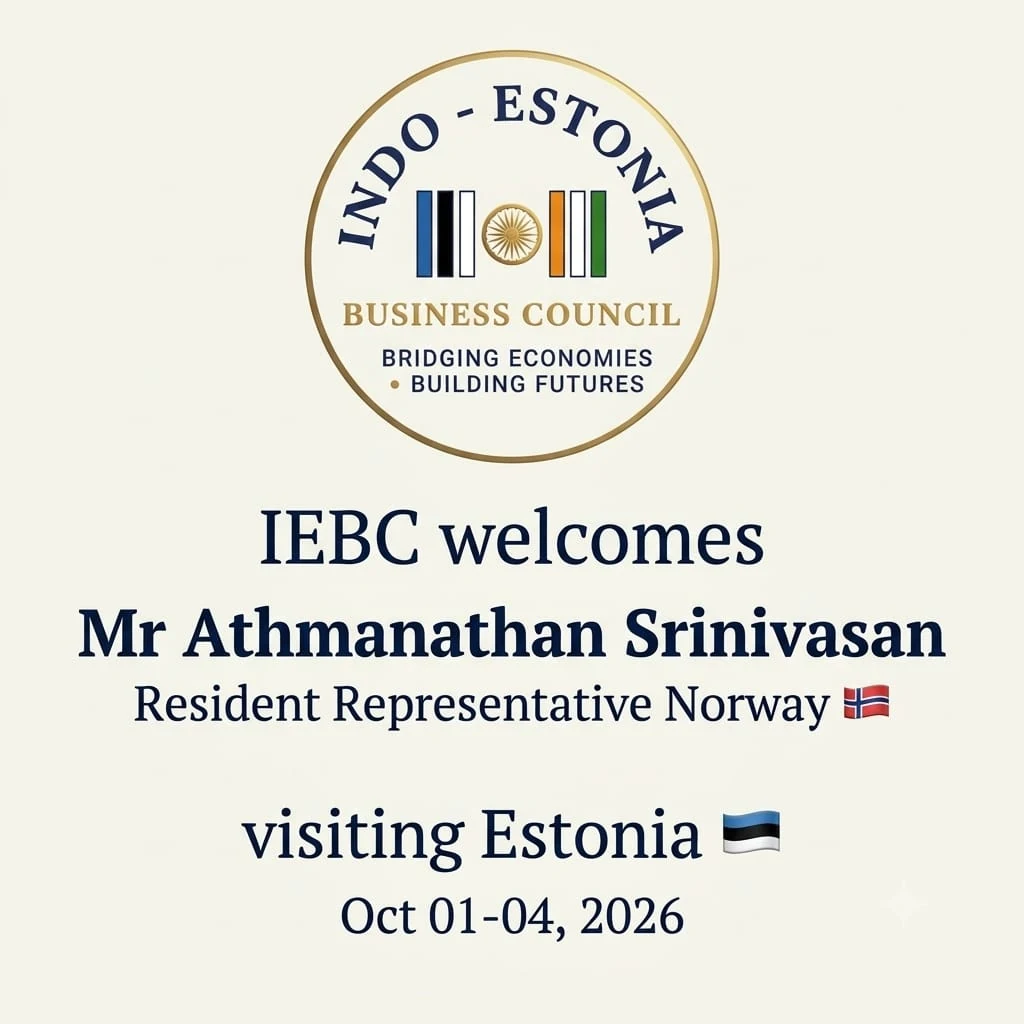 IEBC welcomes Mr Athmanathan Srinivasan, Resident Representative Norway, visiting Estonia from 1 to 4 October 2026